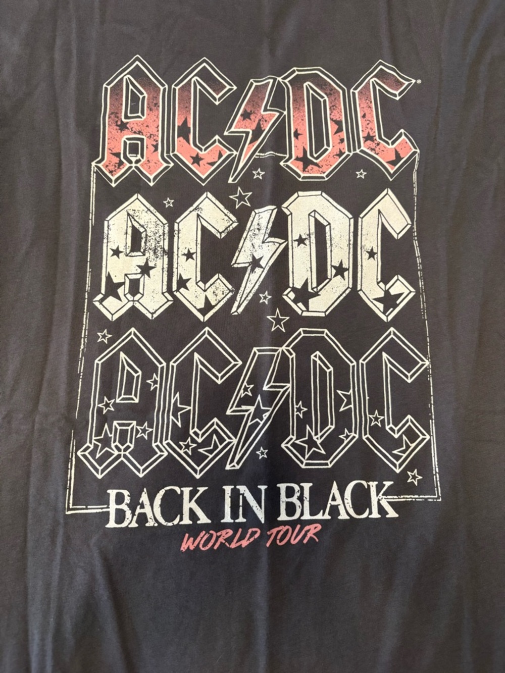 Maurices Black AC/DC Graphic Midi Dress with White and Pink Print tshirt dress